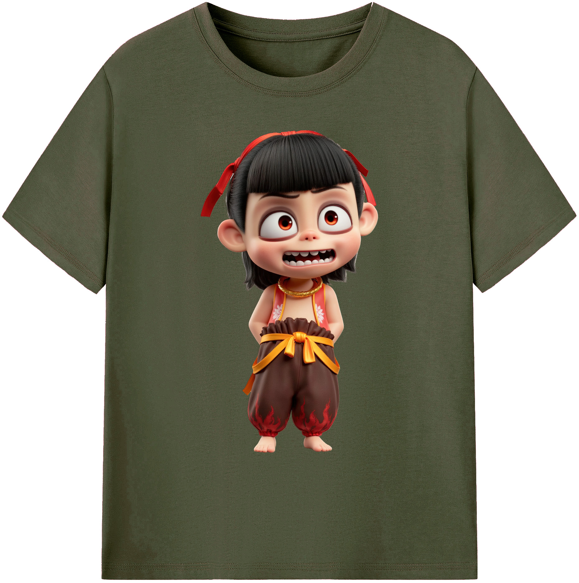 （画像用） Ne Zha 2 ナタ 魔童の大暴れ 綿100％ メンズ半袖Tシャツ｜肌触りやわらか＆通気性
